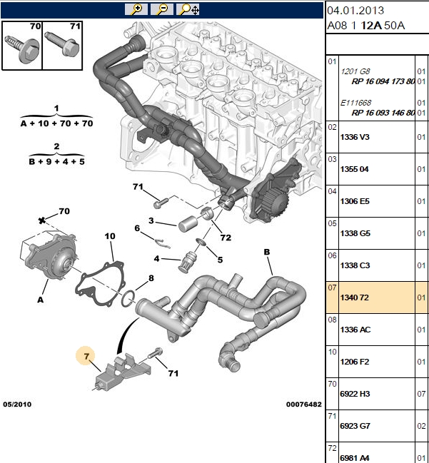Hortum Bağlantı Ayağı 107 1007 206 206 207 307 BIPPER C1 C2 C3 NEMO (PSA)
