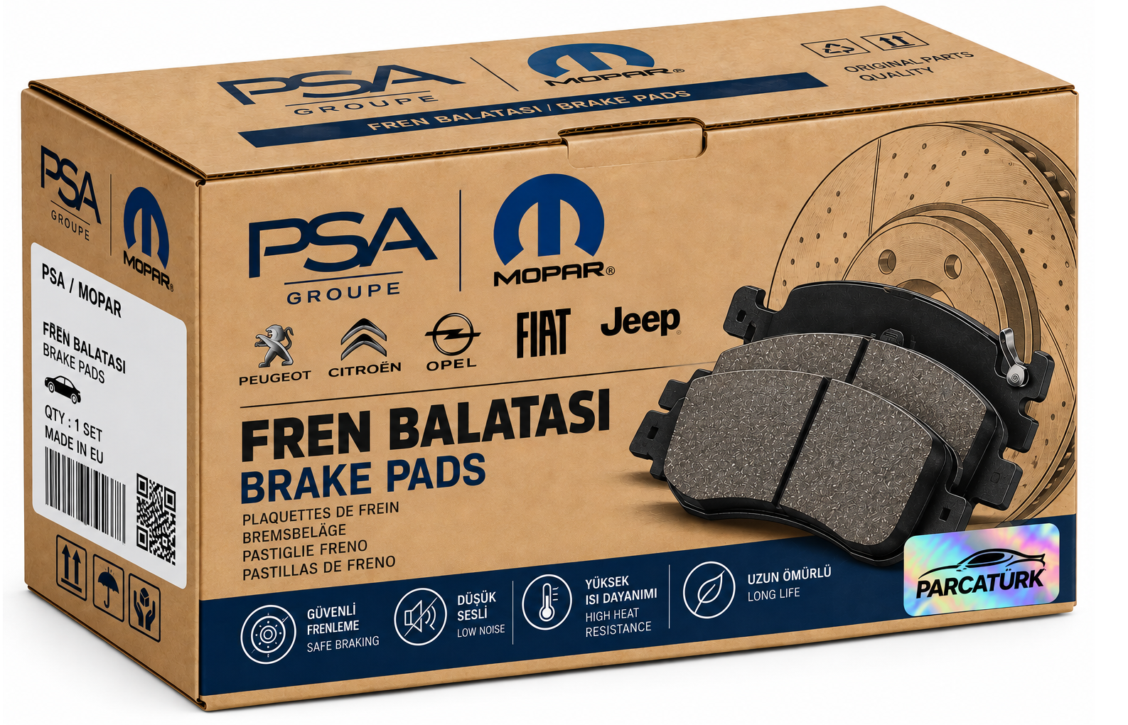 PSA Fren Balatası Arka (Pabuçlu) (203x38 mm) (P208, P301)
