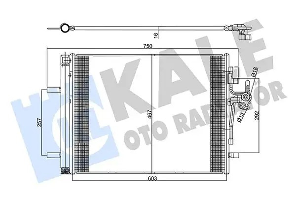 KALE Volvo S60 XC60 S80 Klima Radyatörü 583×467×16 mm Kurutuculu