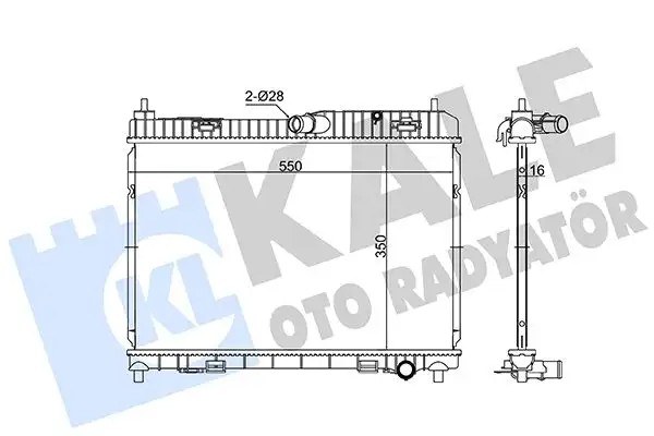 KALE Su Radyatörü 350×550X16 Brazing Ford B-Max Fiesta 1.6