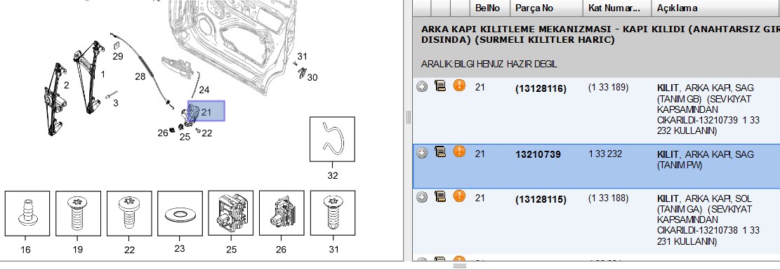 PSA Arka Kapı Kilidi Sağ Astra H 14