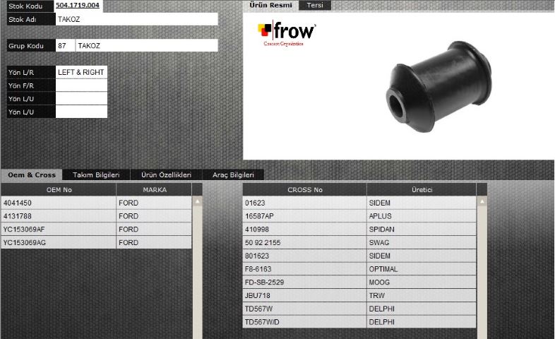 FROW Ford Custom 2.2 Tdci Alt Salıncak Burcu