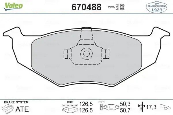 VALEO Volkswagen Polo ve Skoda Fabia 1.4 Ön Fren Balatası 127 mm