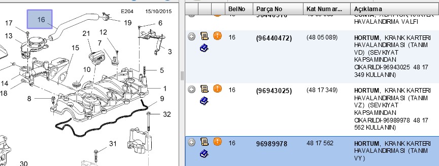 Motor Havalandırma Hortumu (Opel Antara, Chevrolet Captiva 2.0D)