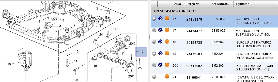 Optimal Sağ Salıncak (Astra H 04- SAC)