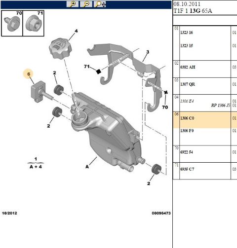 YEDEK SU DEPO MUSURI PEUGEOT P206 P307 P308 P806 P807 CITROEN C2 C3 II C4 DS4  XANTIA XSARA II DW8 DW10TD DW10ATED4 DW12TED4