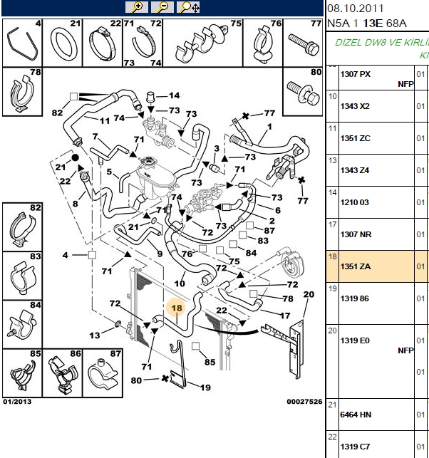Su Hortumu (Opel Partner 19 D 2000→)