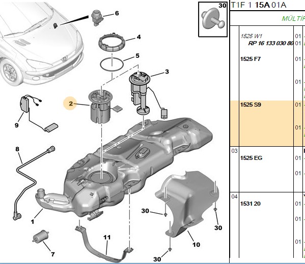 ERP YAKIT POMPASI 206-206 SW-206 CC 1.1-1.4-1.6-1.9-2.0