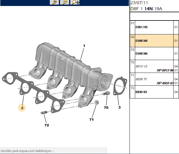 Emme Manifold Contası (DW10ATED, 2.0 HDI, 307, 406, 607, 806, Partner, M59, Expert, C4, C5, C8, Berlingo, Jumpy)