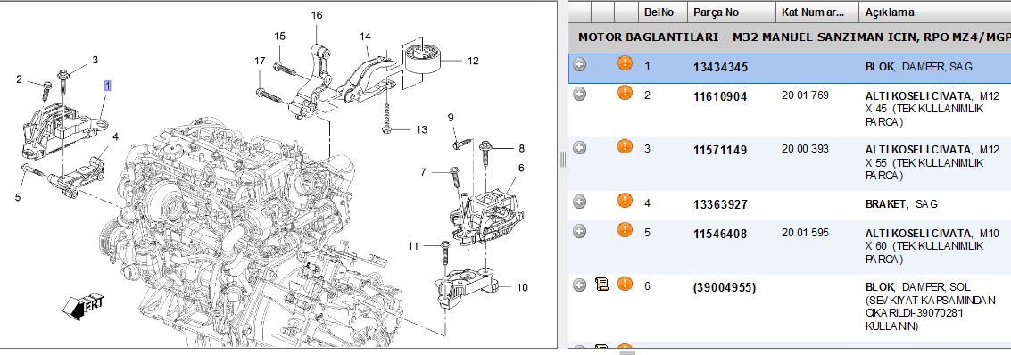 RAPRO Motor Takozu Astra K 1.6 CDTI