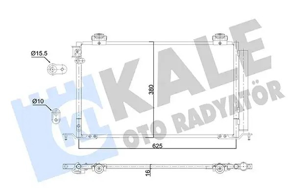 KALE Toyota Avensis 2.0 Klima Radyatörü 605×380×16 mm Alüminyum Kurutuculu