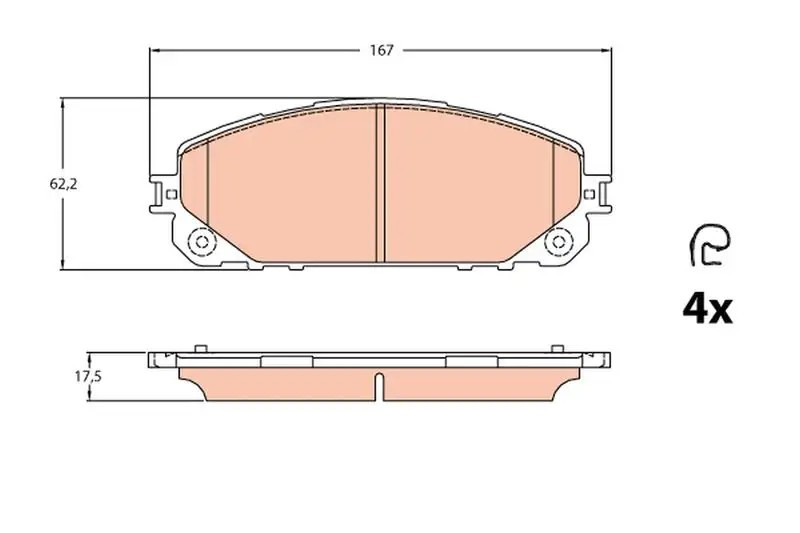 TRW Jeep Cherokee 2.0 Ön Fren Balatası 167 mm