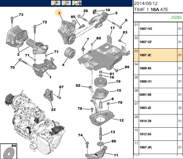 Motor Takozu Sağ (Peugeot 308 07-12)