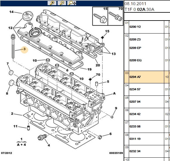 Silindir Kapak Saplaması (PEUGEOT P206 P307 P308 P406 P407 P607 P806 P807 CITROEN C4 C5 II C5 X7 C8 EVASION XSARA II EW10J4 2.0 16V)