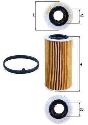 MAHLE Volkswagen Passat B6 ve Volvo S80 2.0D Yağ Filtresi 63,5 mm