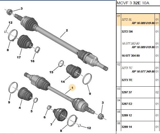 FROW Fiat Stilo, Egea, Doblo, Opel Corsa D, Panda, 500 Aks Kafası Dış 141 mm