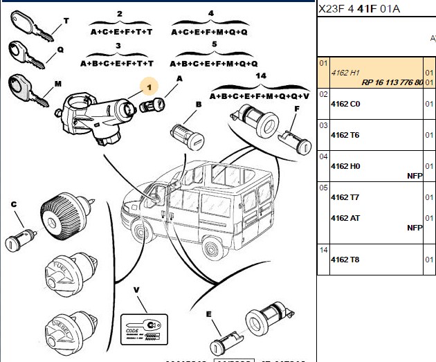 Kilitli Kontak Gövdesi (Fiat Ducato Boxer EM)