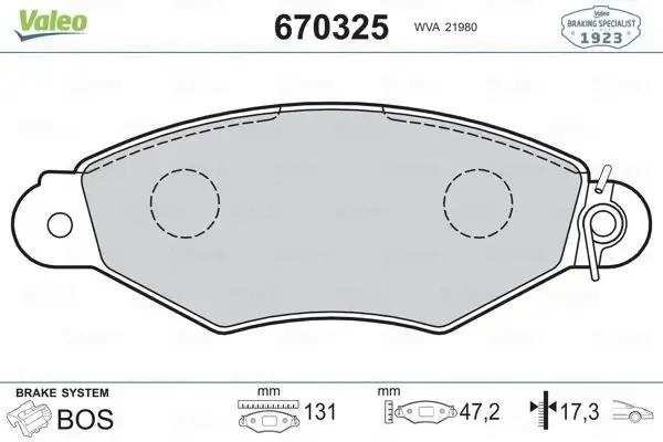 VALEO Citroen Xsara, Peugeot 206 Ön Fren Balatası 131 mm