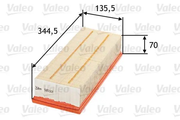 VALEO Volkswagen CC B7 ve Caddy 2.0 Tdi Hava Filtresi 345 mm