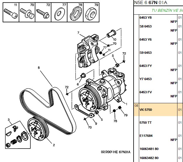 ALTERNATOR KAYISI (MQP) 5750.VK  PARTNER BERLINGO 306   5PK1218
