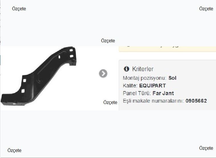 FROW Far Bağlantı Sacı Sol Partner/Berlingo 08/11