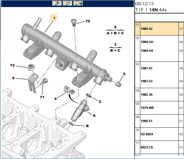 PSA Enjektör Rampası Tüm Modeller TU3A TU5JP L3 L4
