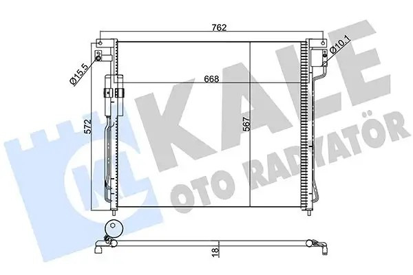 KALE Nissan Navara Pathfinder Klima Radyatörü 646×567×18 mm Kurutuculu