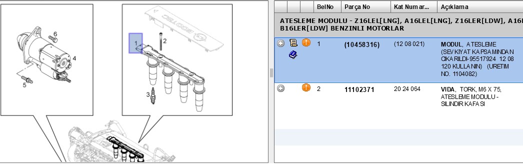Ateşleme Bobini (Opel Astra H 1.6-1.8, Corsa D 1.6T, Meriva 1.6-1.8-1.6T, Vectra C 1.6-1.8)