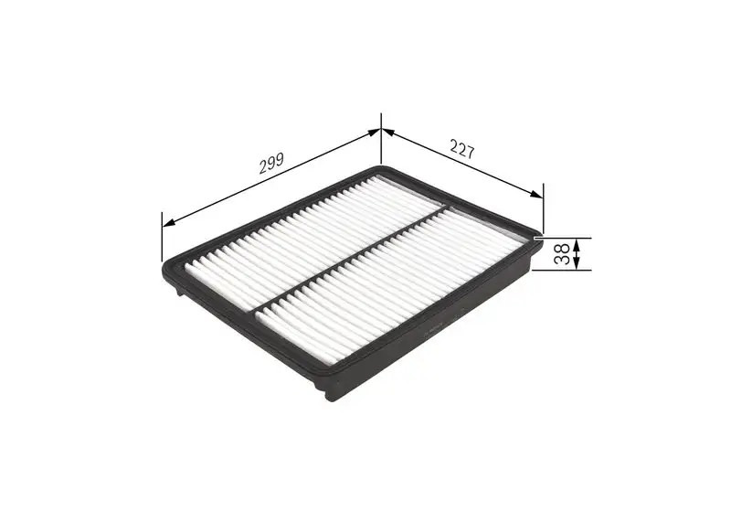 BOSCH 299 mm Uzunlukta Hava Filtresi 226,5 mm Genişlik