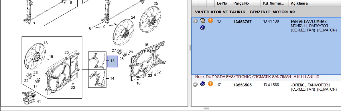 KALE Opel Corsa D ve Fiat Punto 1.2/1.4 Fan Motoru 130W 390MM 12V