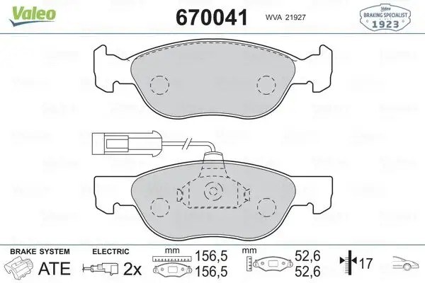 VALEO Fiat Bravo Alfa Romeo 156 1.6-2.0 Ön Fren Balatası 157 mm