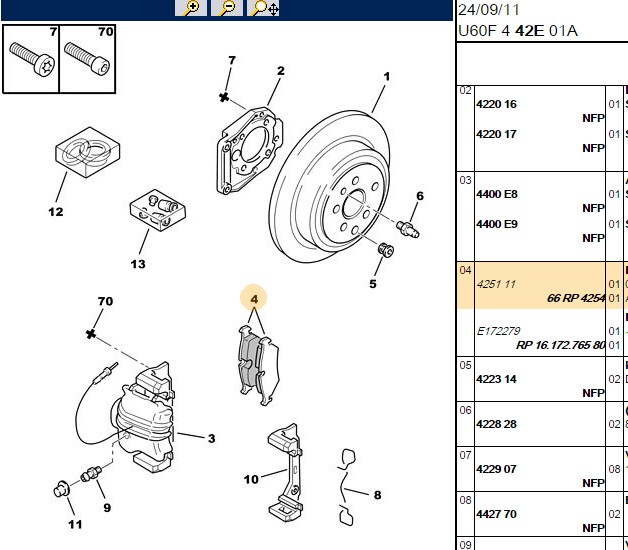 ERP FREN BALATA TK. ARKA (123MM) 806 94-02