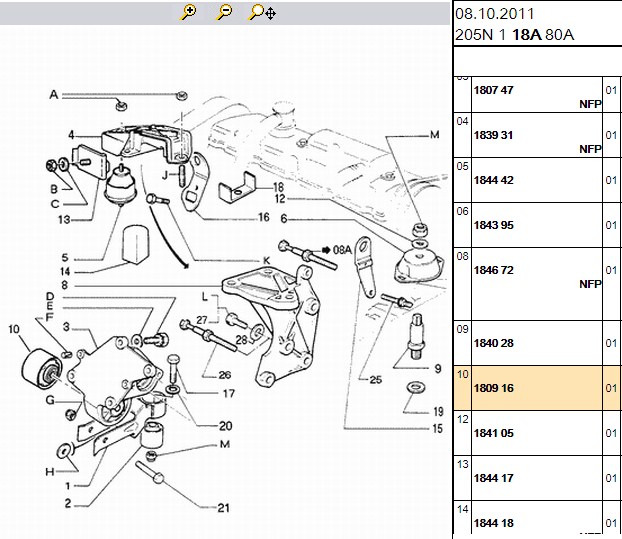 Motor Merkez Burcu (Çap70 P106 P206 P306 P307 P308 Partner)
