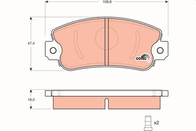 TRW Fiat Uno 1.4ie ve 1.4 Ön Fren Balatası 108,8 mm