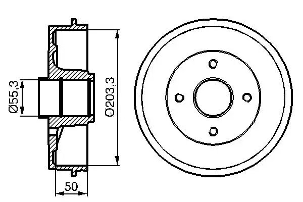 BOSCH Renault Laguna Arka Fren Kampanası 203,3 mm