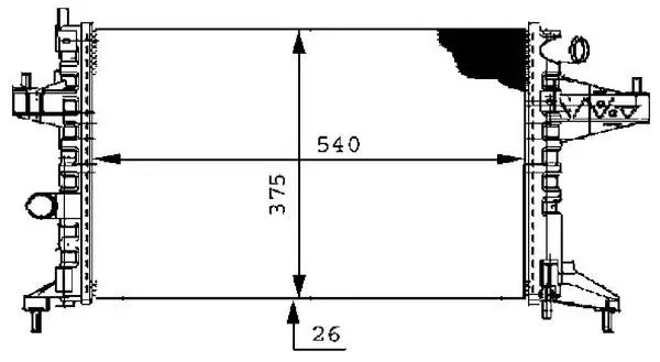 MAHLE Opel Corsa C 1.4 Twinport ve 1.4 Soğutma Kanatçıkları Mekanik Takılmış Radyatör 378x540 mm