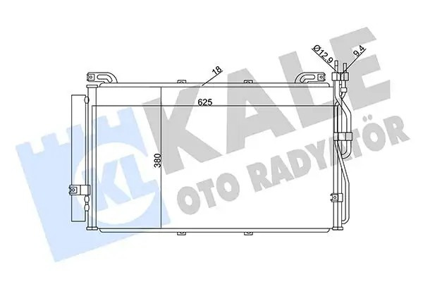 KALE Hyundai Matrix 1.5 Crdi Alüminyum Klima Radyatörü 625x380x18 mm