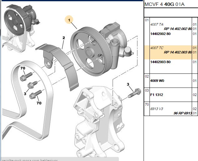 DİREKSİYON POMPASI KASNAK 125MM 100 BAR BIPPER NEMO 14HDI