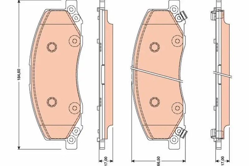TRW Opel Insignia A 1.6 Cdti ve 1.4 Ön Fren Balatası 184,6 mm