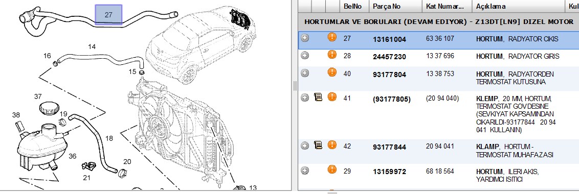 Radyatör Alt Hortumu (Opel Corsa C, Combo, Tigra 2003-2012 1.3CDTI)