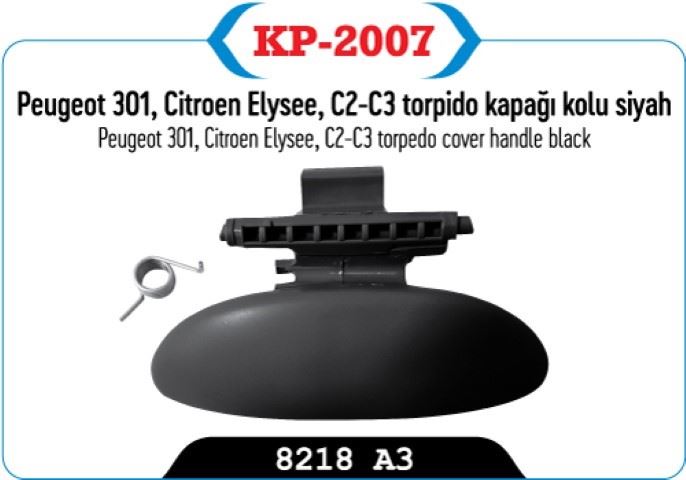 Torpidon Kapak Açma Kol (Siyah) (Peugeot Partner, Citroën Berlingo)