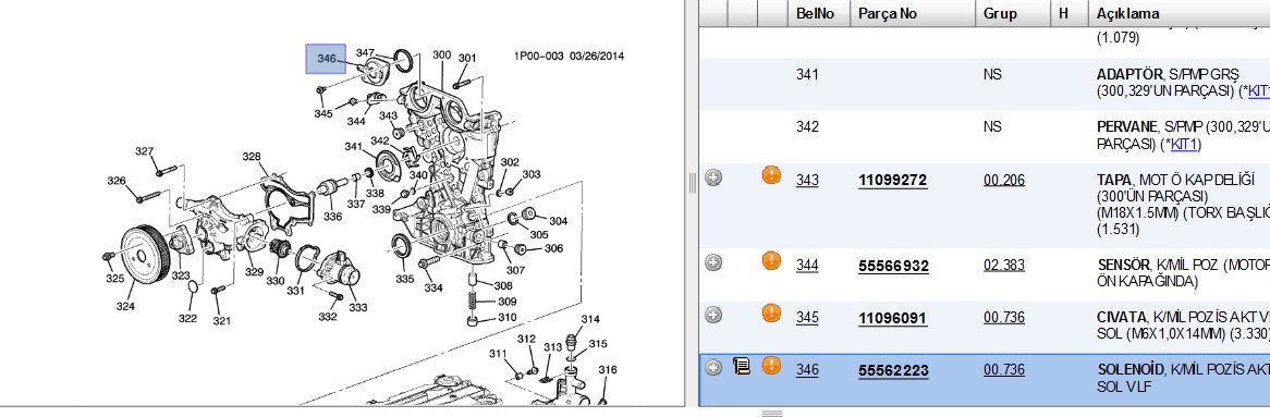 INA Opel Insignia A ve Corsa E 1.2/1.4 Eksantrik Konum Valfi