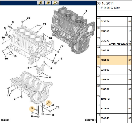 Motor Blok Kapak Tapa (13.9 mm) (Peugeot P206, P207, P307, P308, P407, Bipper, Partner, Tepee, Citroen C2, C3, C4, C5, C5 X7, Nemo, Berlingo B9, Ford Fiesta, Focus 1.4HDI, 1.6HDI)