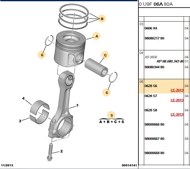 Koneks Piston (Peugeot Boxer III, Ford Transit V347 2.2 HDI, Puma Transit V347 06-)