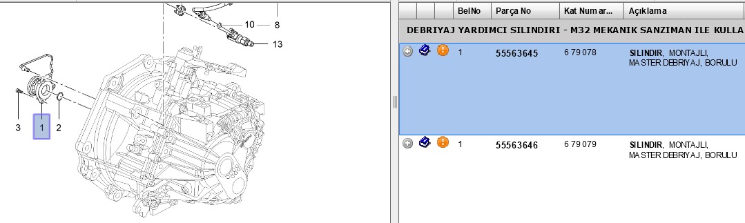 Hidrolik Debriyaj Rulmanı (Opel Z13DT Meriva A, Mokka A)