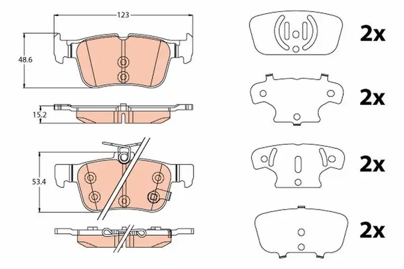 TRW Ford Mondeo ve Kuga Arka Fren Balatası 123 mm
