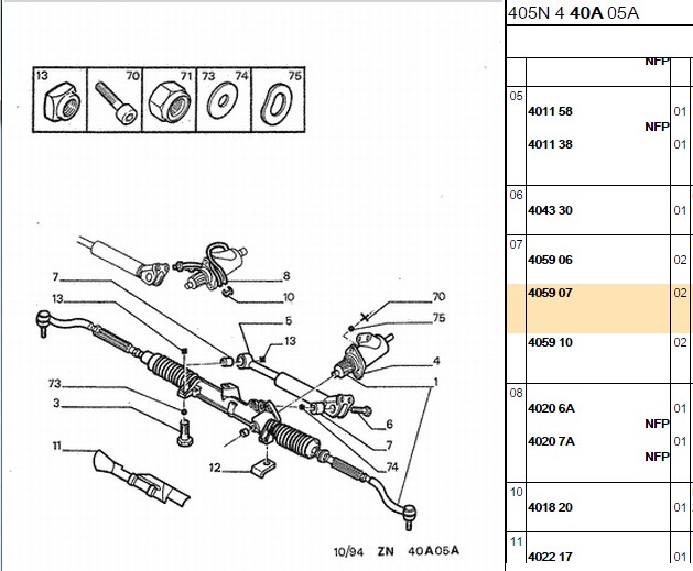 Direksiyon Mil Burcu (Orjinal) Partner 19 D-20 HD (RAPRO)