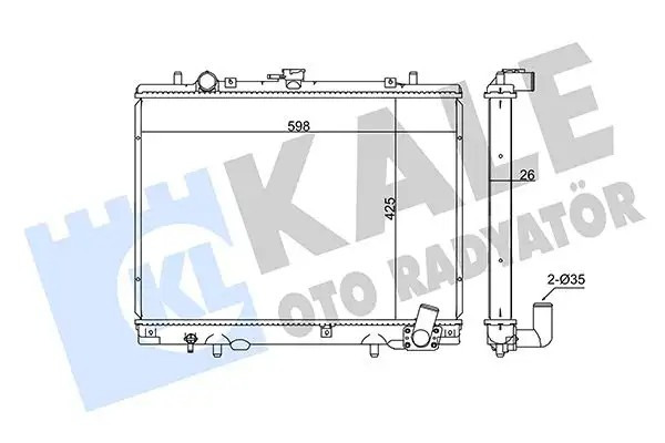 KALE Mitsubishi L200 2.5 Su Radyatörü 598x425 mm Lehimli