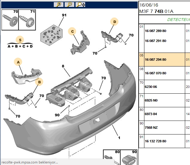 BİTAPART Arka Tampon Bağlantı Braşeti Takım Peugeot 301
