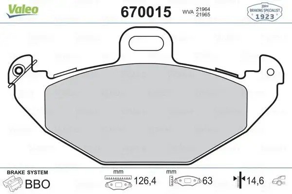 VALEO Renault Laguna 1.6 ve 2.0 Arka Fren Balatası 14,6 mm